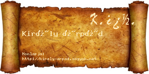 Király Árpád névjegykártya